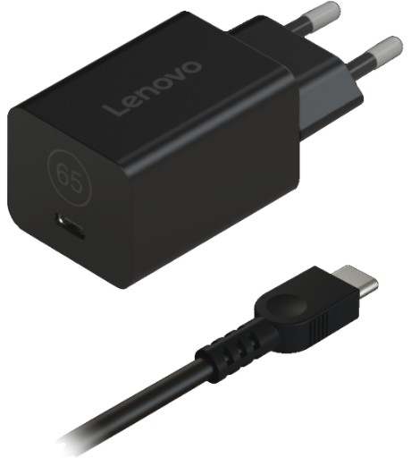 Зарядно устройство Lenovo GaN Nano Зарядно устройство Lenovo GaN Nano - 65 W, USB-C female, с кабел -