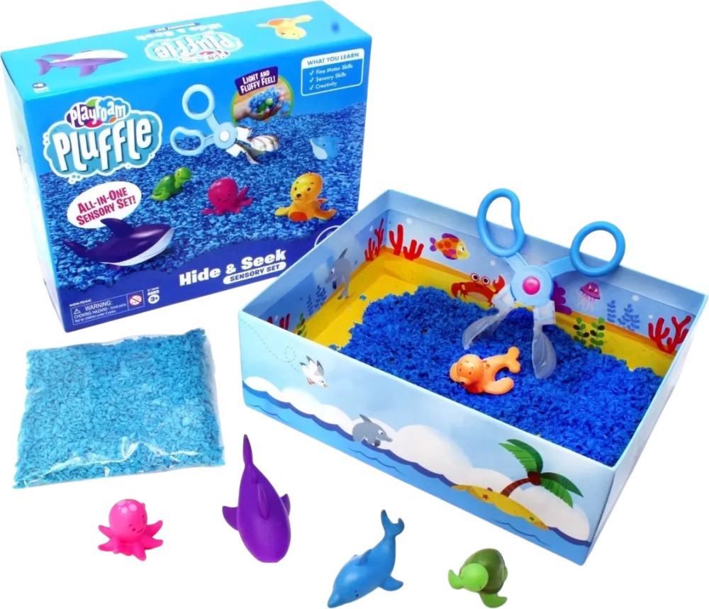 Сензорна пяна Скрий и намери PlayFoam Pluffle Сензорна пяна Скрий и намери PlayFoam Pluffle - 2 цвята с аксесоари - продукт