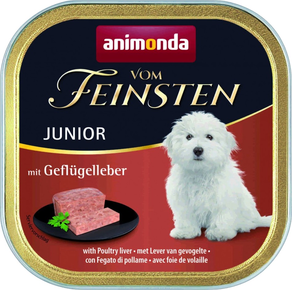 Пастет за кучета Animonda Vom Feinsten Junior Пастет за кучета Animonda Vom Feinsten Junior - 150 g, с птичи черен дроб, до 1 година - храна