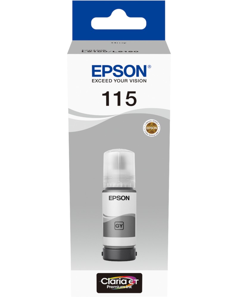 Мастило за принтер Epson 115 EcoTank Gray Мастило за принтер Epson 115 EcoTank Gray - 70 ml -