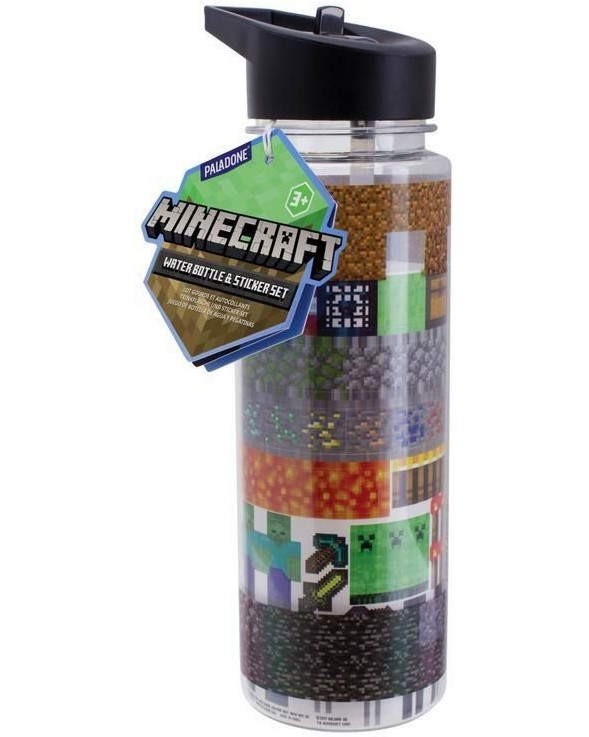Детска бутилка - Minecraft Детска бутилка - Minecraft - Със стикери и вместимост 650 ml - детска бутилка