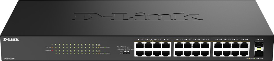 ���� D-Link DGS-1026P - 24 x 10/100/1000Base-T, 2 x SFP, 52 Gbps - 