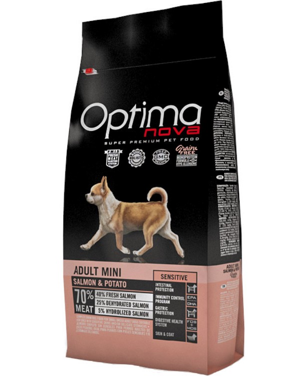 ���� ����� �� ������ � ������������ ���� Optima Nova Adult Mini Sensitive - 0.8 ÷ 8 kg, ��� ������ � �������, �� ������ � ����� ������ � ����� ������� - �����