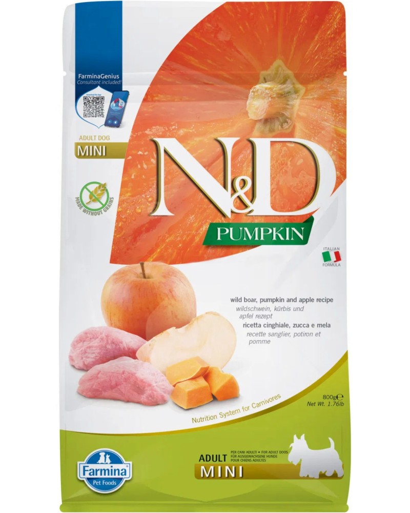     N&D Adult Mini - 0.8 ÷ 7 kg,  ,   ,   Pumpkin,   ,   1  - 