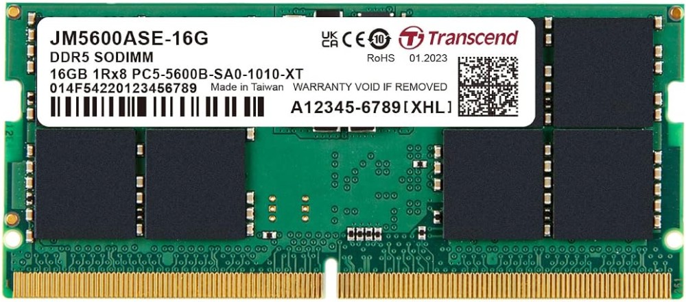 RAM памет Transcend JM5600ASE-16G RAM памет Transcend JM5600ASE-16G - 16 GB, DDR5, 5600 MHz, CL46 -