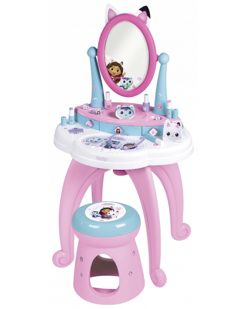 Детска тоалетка със столче Smoby Детска тоалетка със столче Smoby - С аксесоари, на тема Къщата за кукли на Габи - продукт