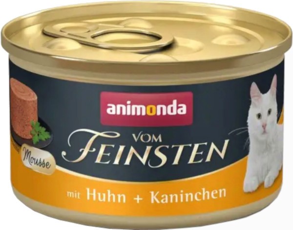 Мус за котки Animonda Vom Feinsten Мус за котки Animonda Vom Feinsten - 85 g, с пилешко и заешко, от 1 до 6 години - храна