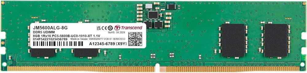 RAM памет Transcend JM5600ALG-8G RAM памет Transcend JM5600ALG-8G - 8 GB, DDR5, 5600 MHz, CL46 -