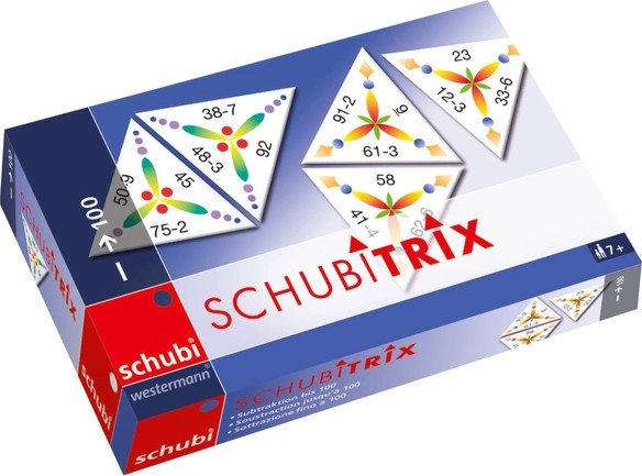 Изваждане до 100 Изваждане до 100 - Математическо домино от серията Schubitrix - игра