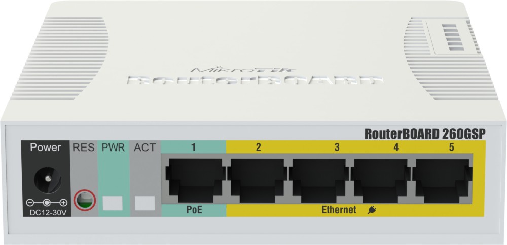 Суич MikroTik RB260GSP Суич MikroTik RB260GSP - До 300 Mbps -