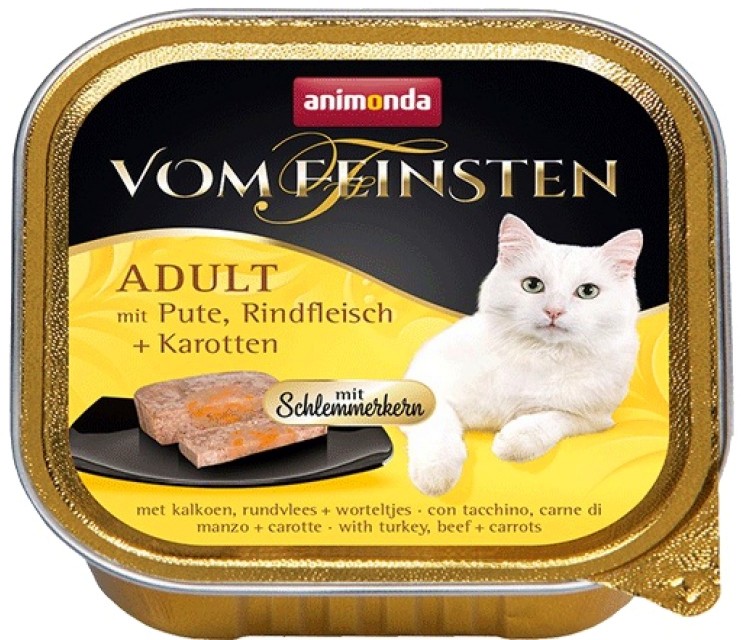 Пастет за котки 2 в 1 Animonda Vom Feinsten Пастет за котки 2 в 1 Animonda Vom Feinsten - 100 g, с пуешко, говеждо и моркови, от 1 до 6 години - продукт