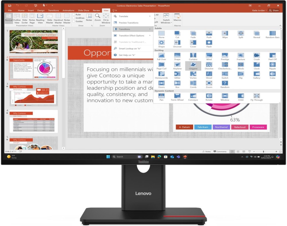 Монитор Lenovo ThinkVision T27-40 Монитор Lenovo ThinkVision T27-40 - 27", IPS, 120 Hz, 1920 x 1080, 4 ms, HDMI, DisplayPort, VGA, 3 x USB-A , 1 x USB-C -