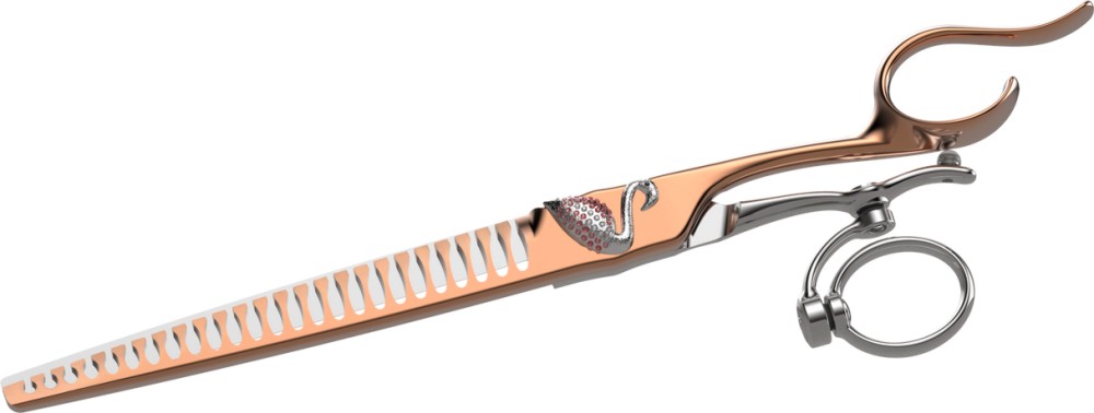 Професионална ножица тип блендер за груминг Kenchii Flamingo 8" Професионална ножица тип блендер за груминг Kenchii Flamingo 8" - С 25 зъба - продукт