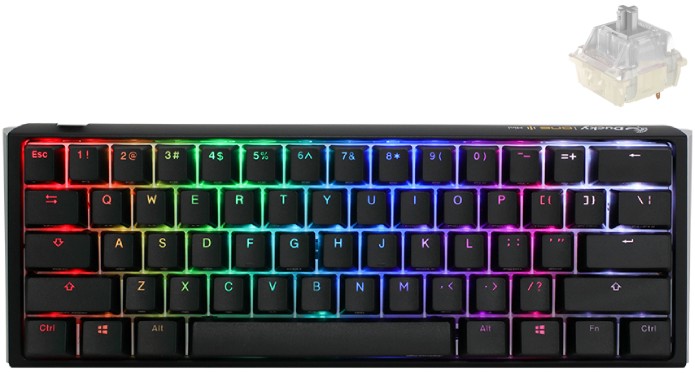    Ducky One 3 Mini Classic - 60%,  USB  1.8 m, ANSI Layout, Hot-Swap, Cherry MX Clear RGB - 