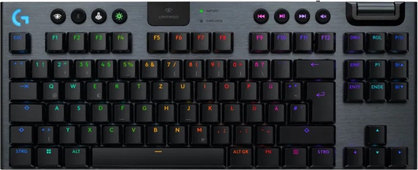 ��������� �������� ������� ���������� Logitech G915X Lightspeed - TKL, 2.4 GHz, Bluetooth, Lightsync RGB ���������, ANSI Layout, Logitech GL Tactile - 