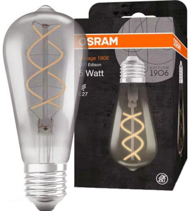 LED ������ Osram EDISON SMOKE25 818 E27 5 W 1800K - 150 lm �� ������� Vintage 1906 - 