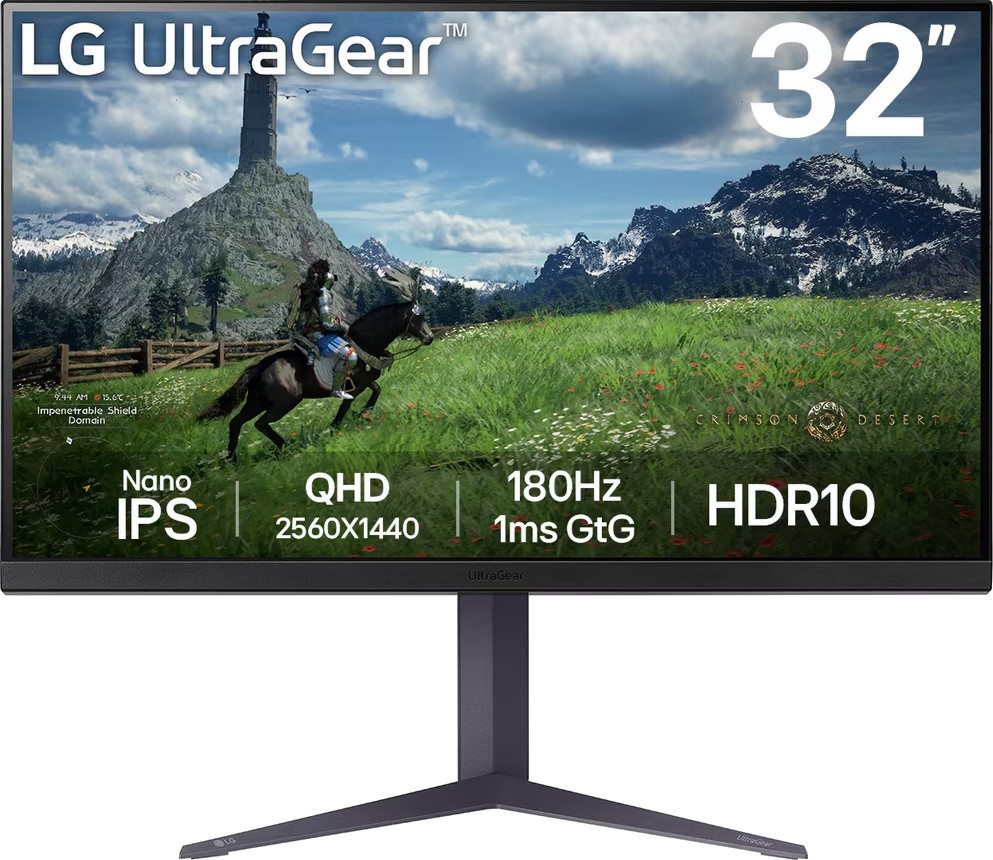 ������� LG 32GS85Q-B - 31.5", IPS, 180 Hz, 16:9, 2560 x 1440, 1 ms, 2 x HDMI, DisplayPort, AMD FreeSync - 