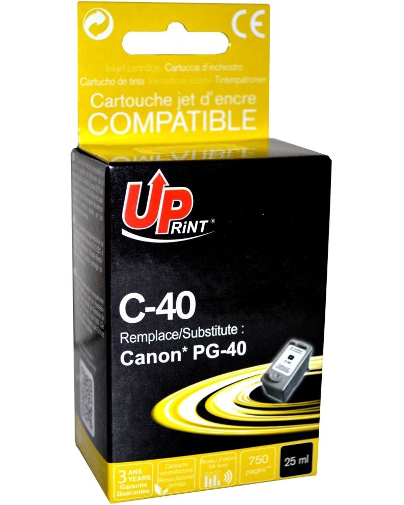 Касета с мастило за принтер UPrint C-40 Black Касета с мастило за принтер UPrint C-40 Black - 750 страници -