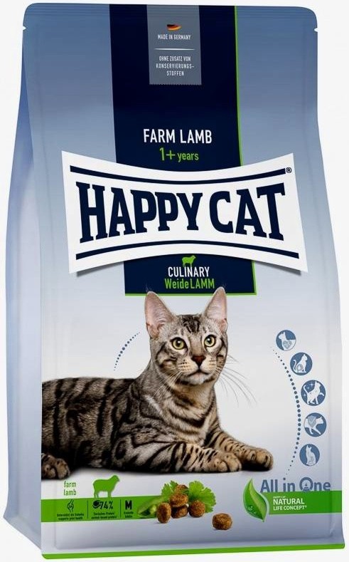 Суха храна за котки против образуване на космени топки Happy Cat Adult Суха храна за котки против образуване на космени топки Happy Cat Adult - 0.3 ÷ 10 kg, с агнешко, от серията Culinary, в зряла възраст - храна