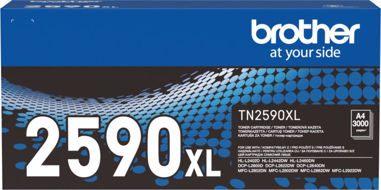 Тонер касета Brother TN-2590XL Black Тонер касета Brother TN-2590XL Black - 3000 страници -