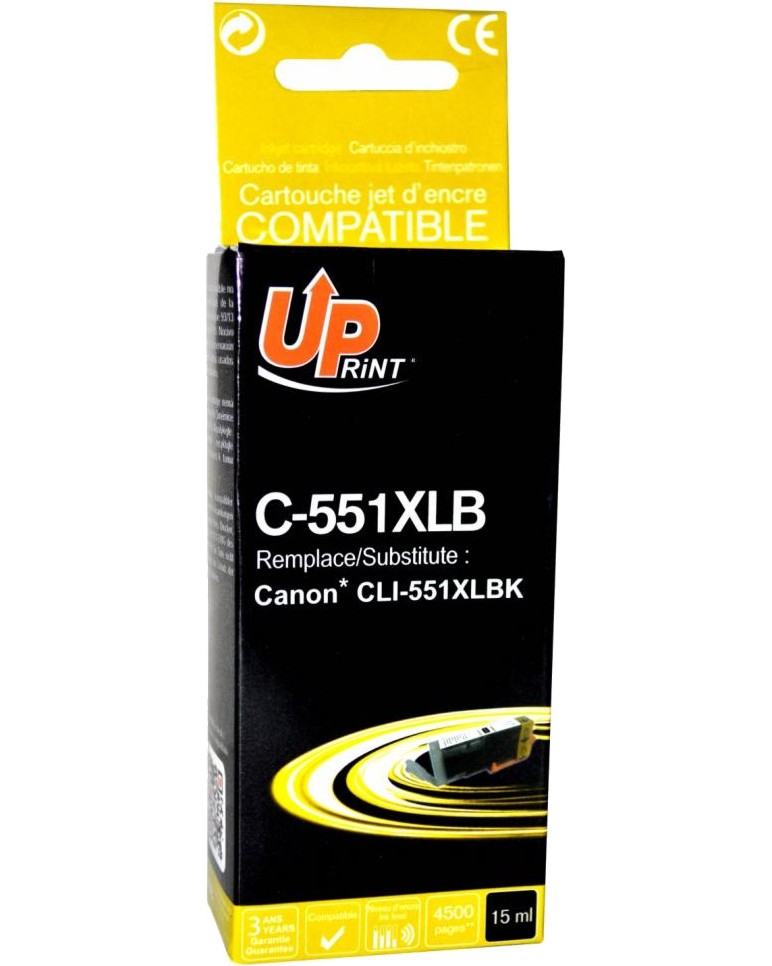 Касета с мастило за принтер UPrint C-551XL Black Касета с мастило за принтер UPrint C-551XL Black - 450 страници -