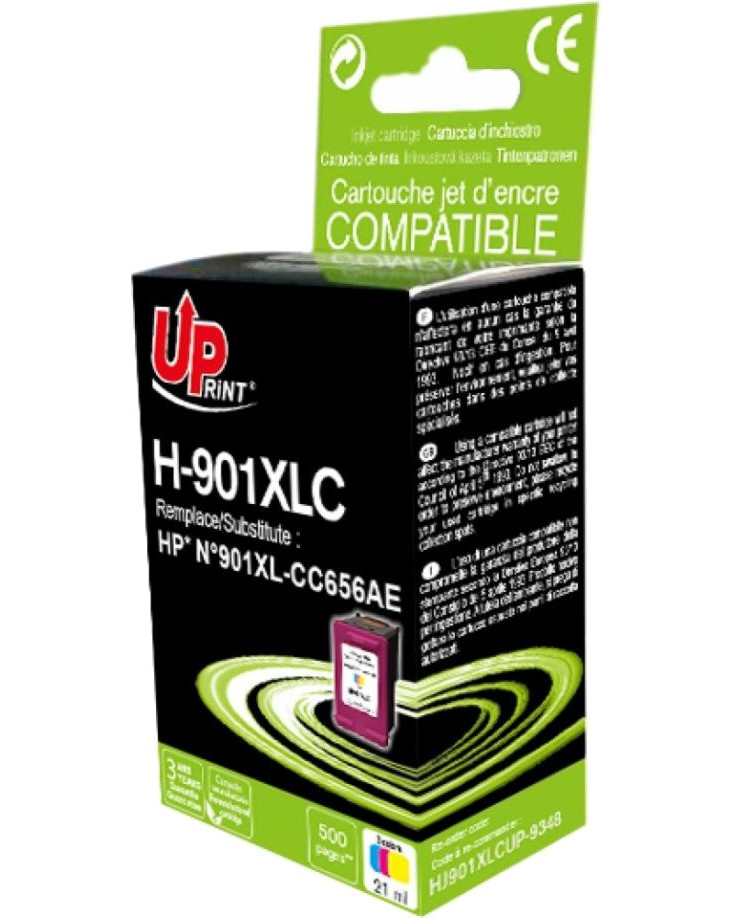 Касета с пигментно мастило UPrint H-901XL C, M, Y Касета с пигментно мастило UPrint H-901XL C, M, Y - 500 страници -