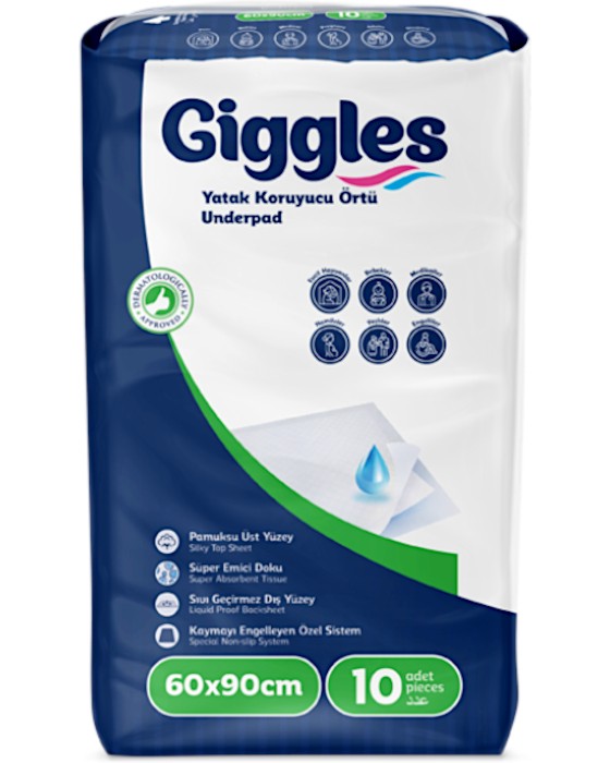 Подложки за еднократна употреба Giggles Подложки за еднократна употреба Giggles - 10 броя, 60 x 90 cm - продукт