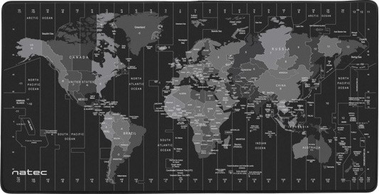    Natec Time Zone Map - 80 / 40 / 0.2 cm - 