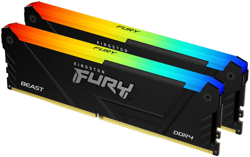 RAM памет Kingston FURY Beast RGB KF432C16BB12AK2/32 RAM памет Kingston FURY Beast RGB KF432C16BB12AK2/32 - 16 GB (2 x 16 GB), DDR4, 3200 MHz, CL16, Dual Channel -