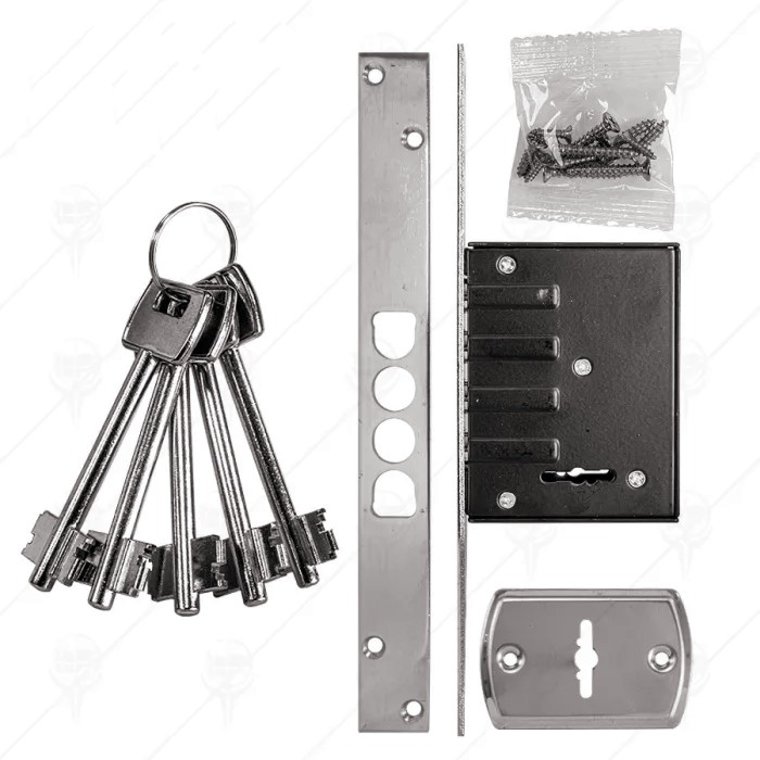 Брава тип акарсан за каса на врата MMS Брава тип акарсан за каса на врата MMS - С 5 ключа -