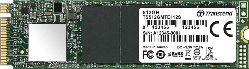 SSD памет Transcend 112S PCIe 3.0 x4 NVMe 1.3 SSD памет Transcend 112S PCIe 3.0 x4 NVMe 1.3 - 512 GB, четене 1700 MB/s, запис 1400 MB/s, 3D NAND -