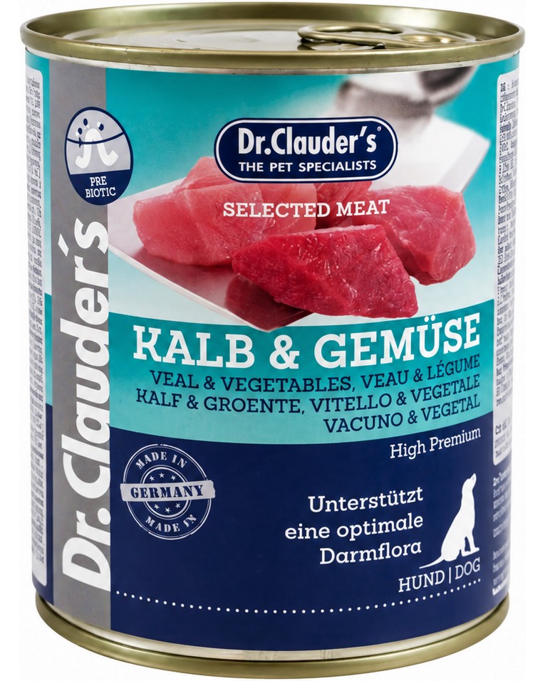 Консерва за кучета Dr.Clauder's Консерва за кучета Dr.Clauder's - 400 и 800 g, с телешко и зеленчуци, в зряла възраст - храна