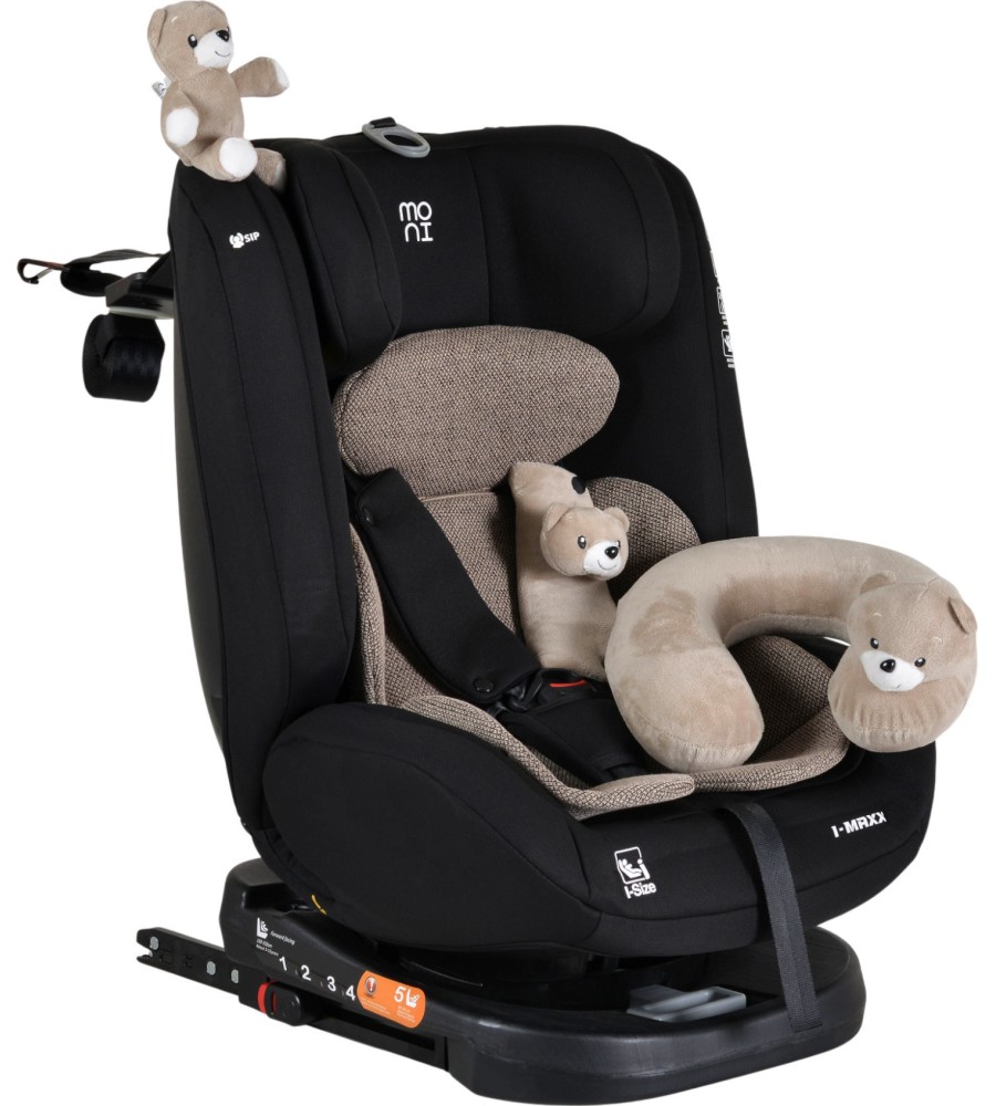 Детско столче за кола Moni i-Maxx Детско столче за кола Moni i-Maxx - За Isofix система, от 40 до 150 cm, с възглавница за път и 2 играчки - столче за кола