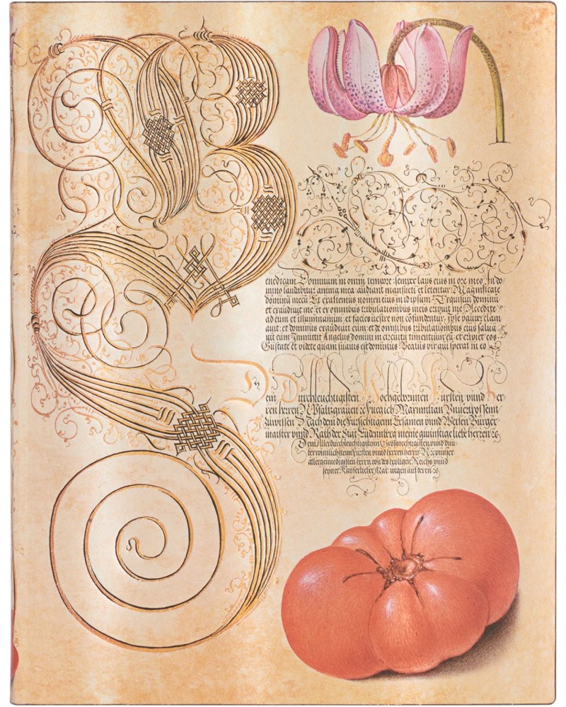 Тефтер Paperblanks Lily and Tomato Тефтер Paperblanks Lily and Tomato - 18 x 23 cm, с широки редове - тефтер