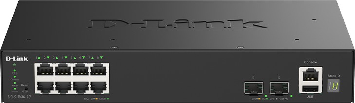 ���� D-Link DGS-1530-10 - 8 x 10/100/1000Base-T, 2 x 10GE SFP,  56 Gbps - 