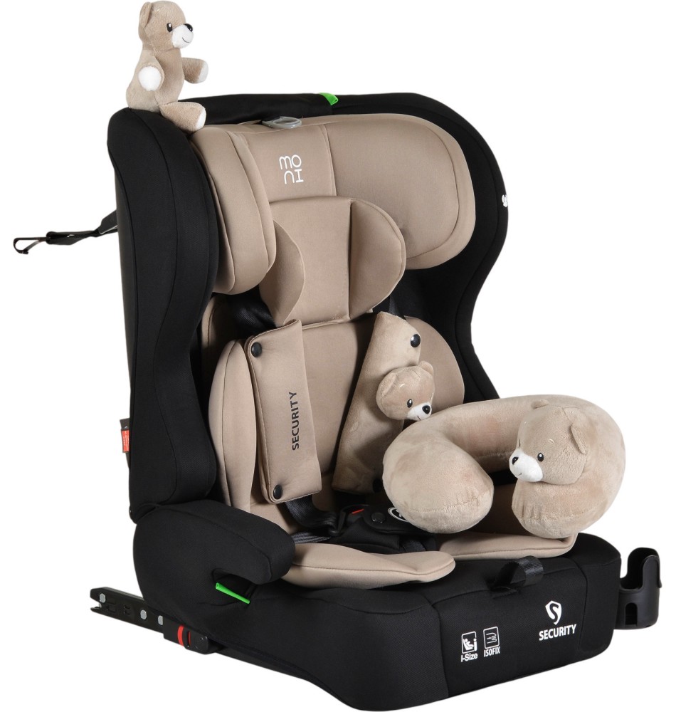Детско столче за кола Moni Security Детско столче за кола Moni Security - За Isofix система, от 76 до 150 cm, с поставка за чаша и възглавница за път - столче за кола