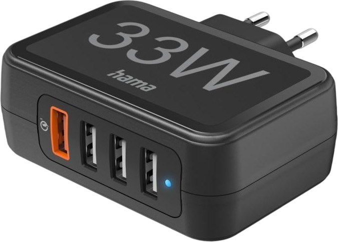  o Hama - 33 W, 4 x USB-A, 1 x USB-A Quick Charge 3.0 - 