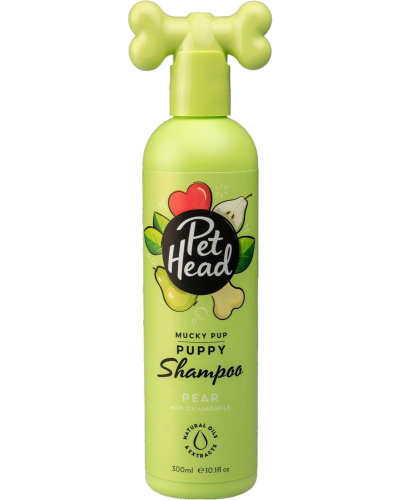 Шампоан за подрастващи кучета Pet Head Mucky Puppy Шампоан за подрастващи кучета Pet Head Mucky Puppy - 300 ml, с аромат на круша и лайка - шампоан
