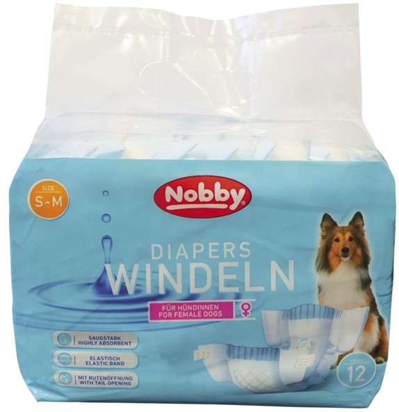 Пелени за женски кучета Nobby S / M Пелени за женски кучета Nobby S / M - 12 броя, от 28 до 40 cm - продукт