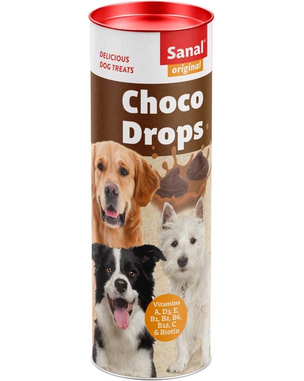 Шоколадов дропс за кучета Sanal Drops Шоколадов дропс за кучета Sanal Drops - 250 g, с витамини, за всички породи - храна