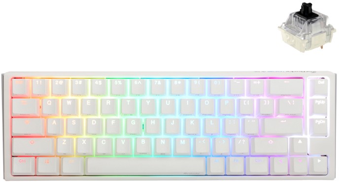    Ducky One 3 SF Pure White - 65%,  USB  1.8 m, ANSI Layout, Hot-Swap, Cherry MX Black RGB - 