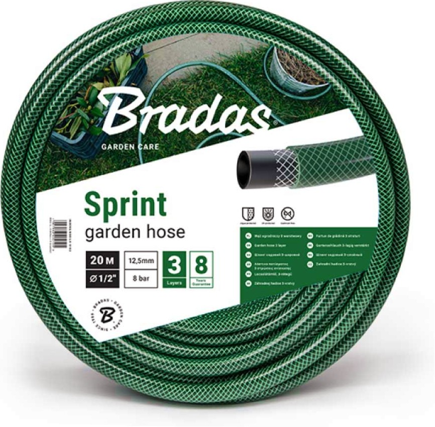 Трислоен градински маркуч ∅ 1/2" Bradas Sprint Трислоен градински маркуч ∅ 1/2" Bradas Sprint - 15 и 20 m -