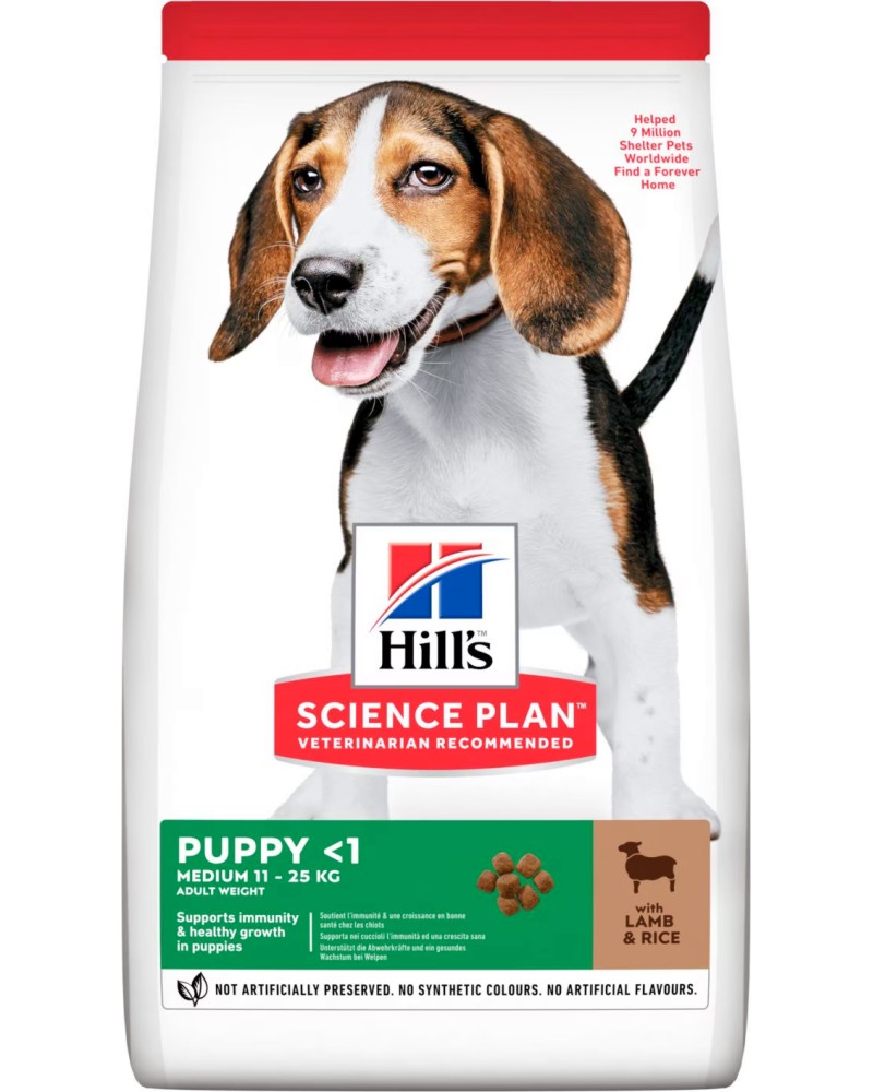 ���� ����� �� ������ Hill's Puppy Medium - 2.5 � 14 kg, � ������� � ����, �� ������� Science Plan, �� ������ ������, �� 1 ������ - �����