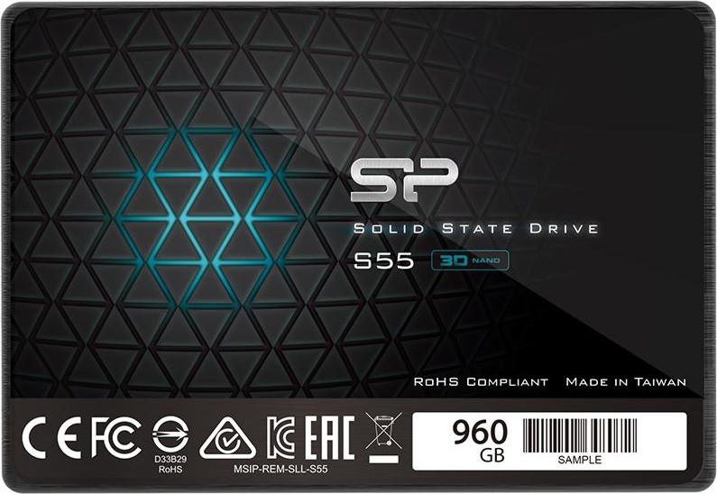 SSD памет Silicon Power S55 2.5" SATA III SSD памет Silicon Power S55 2.5" SATA III - 960 GB, четене 500 MB/s, запис 450 MB/s, 3D NAND -