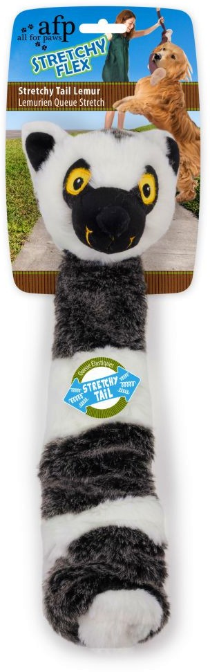 Плюшена играчка за кучета AFP Stretchy Tail Lemur Плюшена играчка за кучета AFP Stretchy Tail Lemur - 40 x 10 cm, със звукови ефекти - играчка