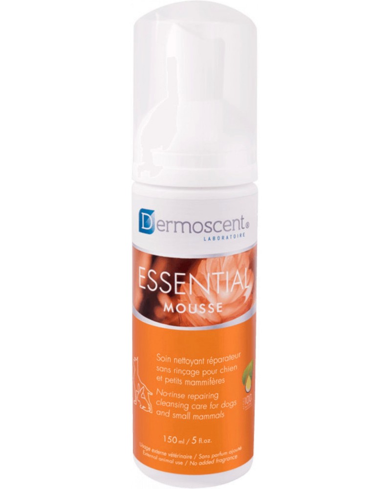 Почистваща и възстановяваща пяна за кучета и дребни бозайници Dermoscent Essential Mousse Почистваща и възстановяваща пяна за кучета и дребни бозайници Dermoscent Essential Mousse - 150 ml - пяна
