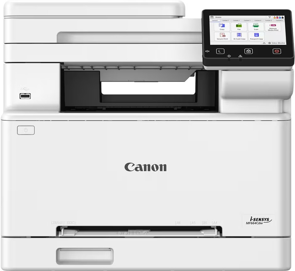 Лазерно мултифункционално устройство Canon i-SENSYS MF664Cdw Лазерно мултифункционално устройство Canon i-SENSYS MF664Cdw - Монохромен принтер / копир / скенер, 1200 x 1200 dpi, 25 pages/min, LAN, Wi-Fi, USB, A4, двустранен печат -