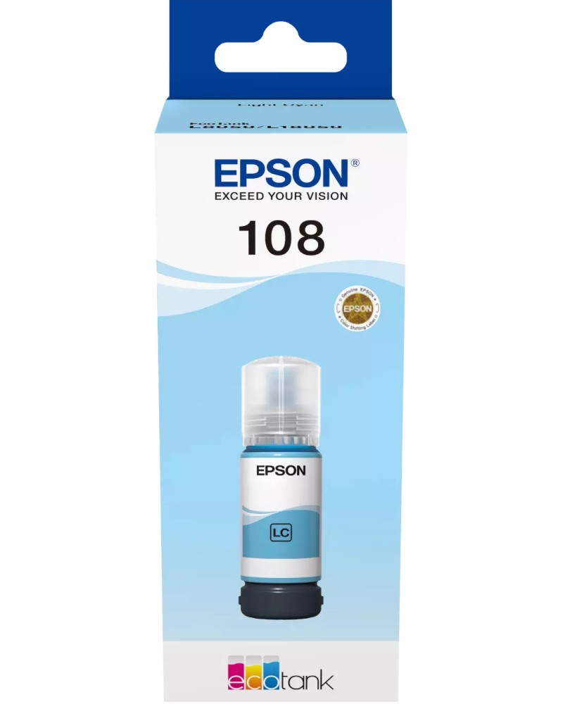 ������� �� ������� Epson 108 EcoTank Light Cyan - 7200 �������� - 