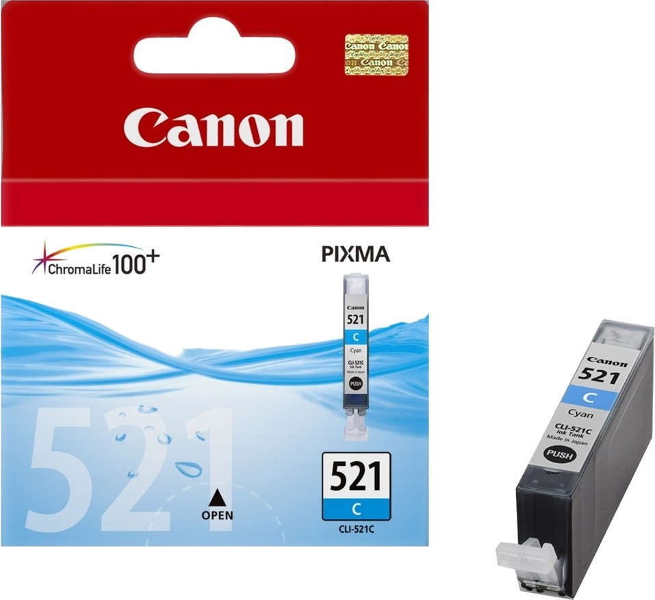 Касета с мастило за принтер Canon CLI-521 Cyan Касета с мастило за принтер Canon CLI-521 Cyan - 505 страници -