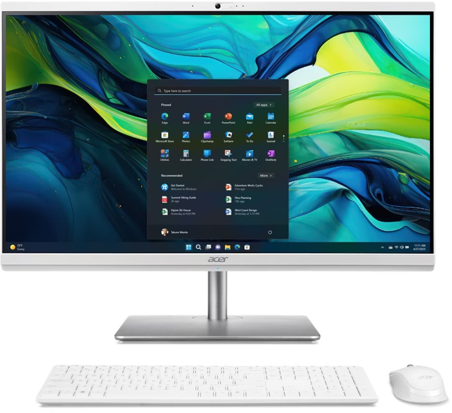 Настолен компютър Acer Aspire C27-195ES Настолен компютър Acer Aspire C27-195ES - Intel Core Ultra 5 125U 1.3 GHz, 16 GB RAM DDR5, 512 GB SSD, No OS -